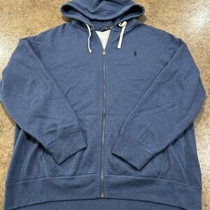 Polo Ralph Lauren Thermal Line Fleece Hoodie 2xl Full Zip Blue Mens